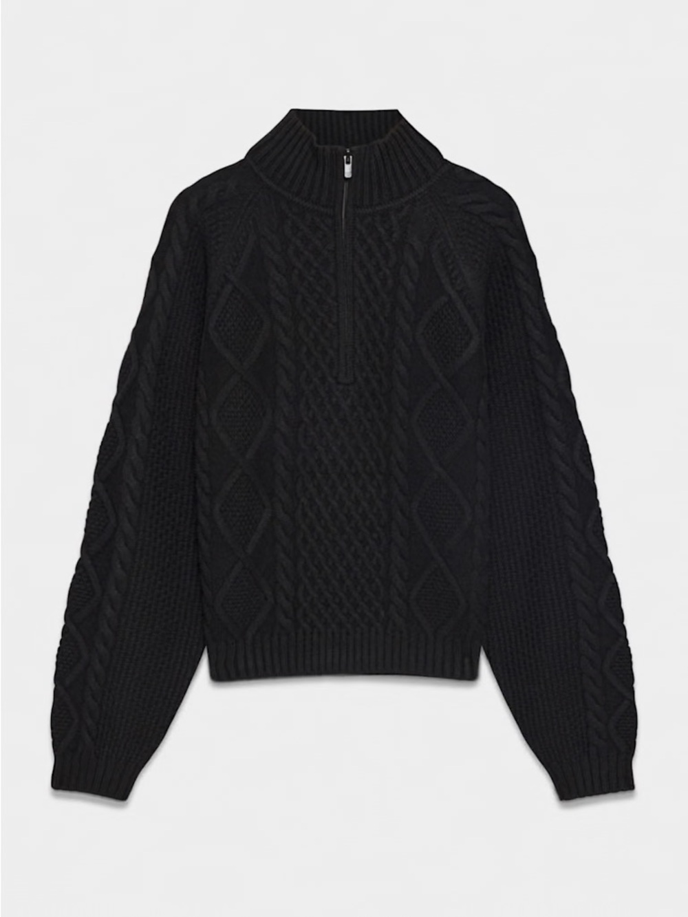 Aritzia Sunday Best Boreal 1/4 Zip Sweater — Black, Size M